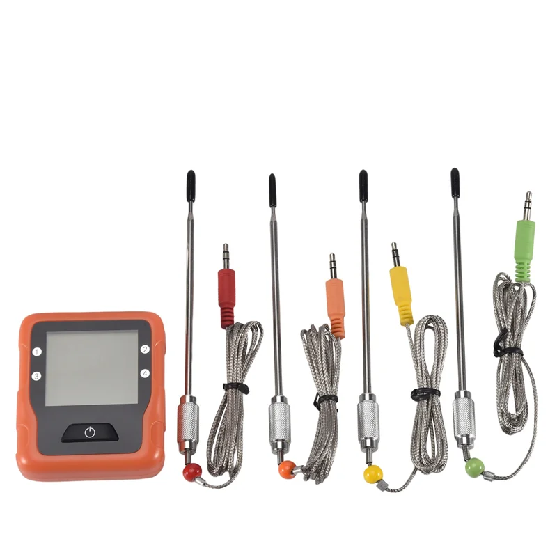 AB13-Meat Thermometer Bluetooth Wireless Dual Probes Thermometer Outdoor BBQ Oven Meat Thermometer With 4 Probe