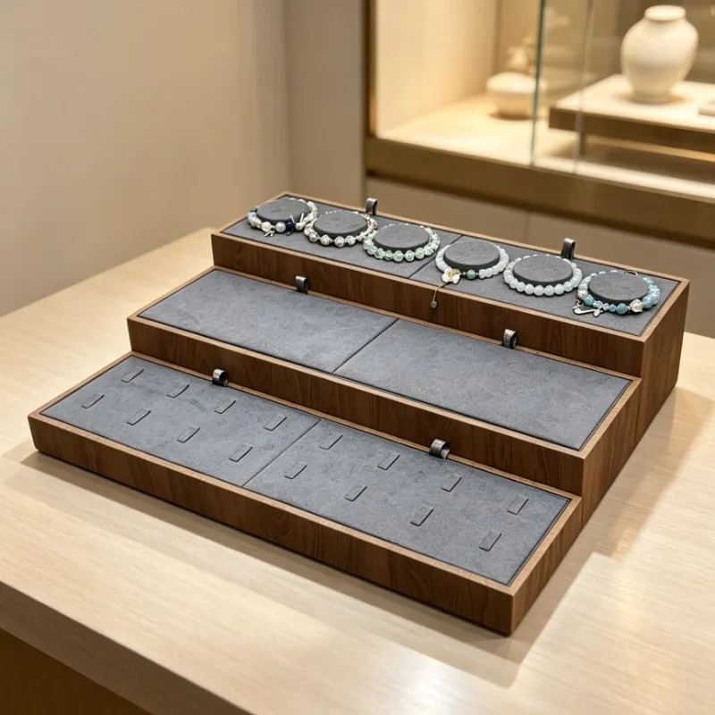 3 Layer Jewelry Display Stand Counter Jewelry Storage Holder Detachable Bracelet Display Rack Desktop Necklace Organizer Stands