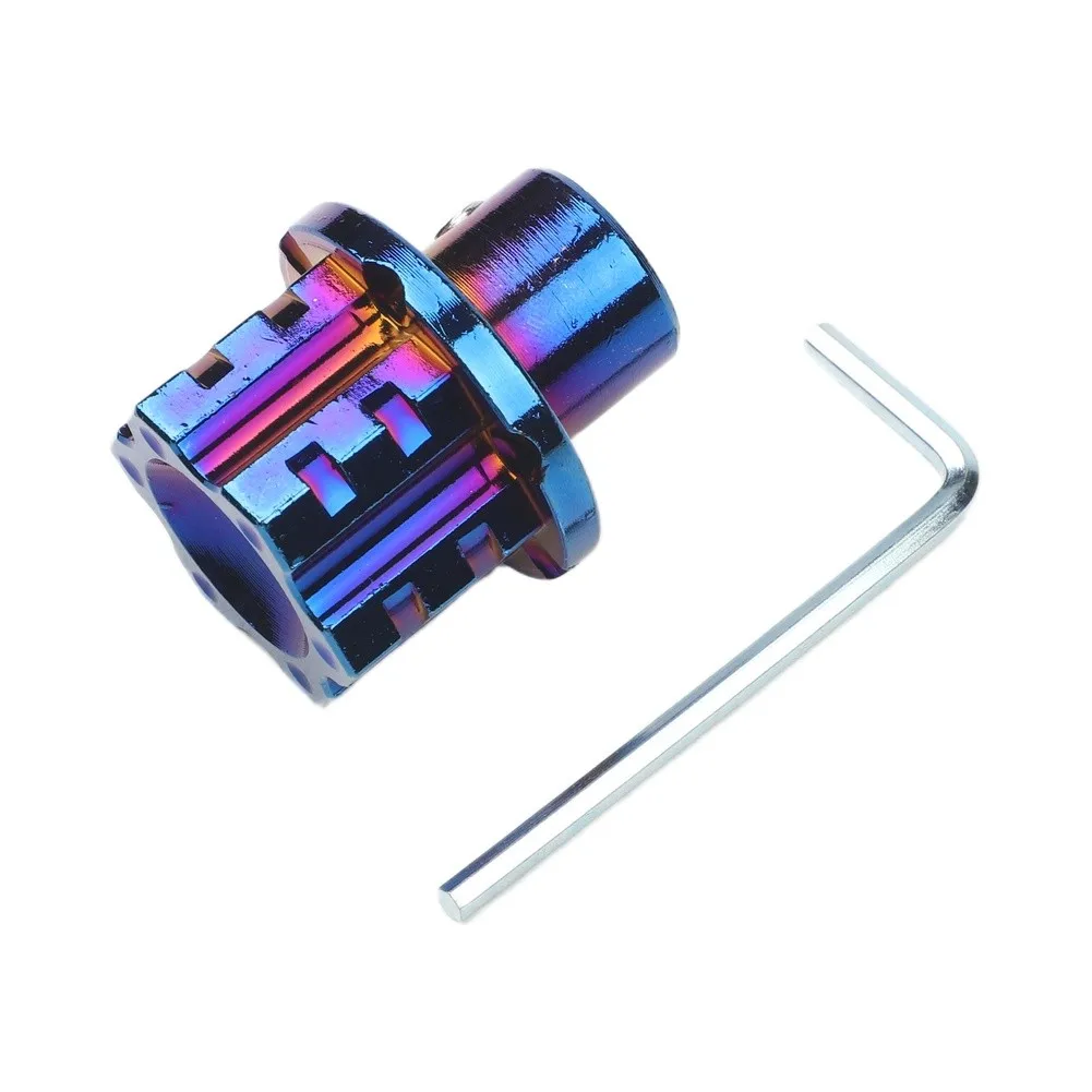 Aluminum Burn Blue Key Cover Case For Motorcycle Car for atv CNC Key Bit Hexagon Titanium Key Head Shell Refit Accessories
