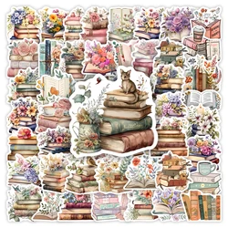 Watercolor Aesthetic Book with Flower Stickers DIY Gift Waterproof Decal for Laptop Phone Scrapbook Bottles Decorative Graffiti