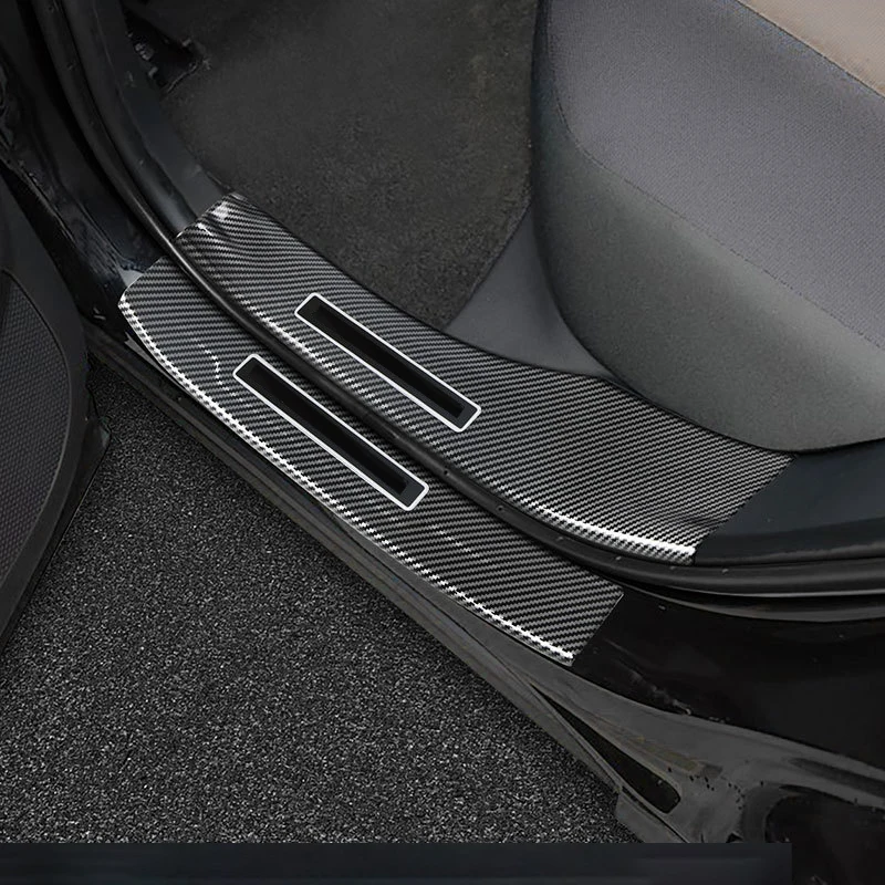 For Toyota Corolla Cross XG10 2022-2026 Door Anti Kick Pad Welcome Pedal Door Sill ABS Carbon Fiber Pattern Protection Accessory