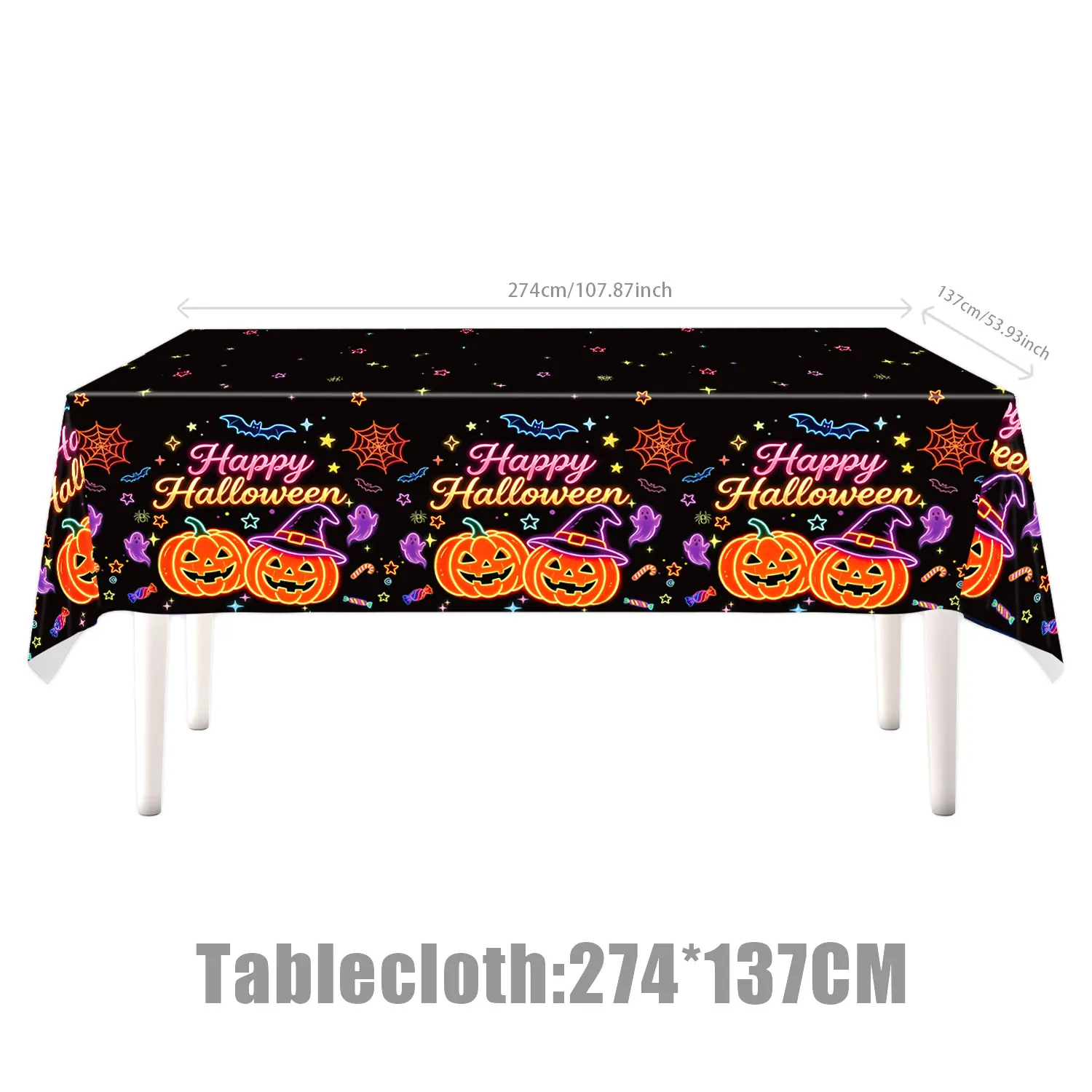 Neon Pumpkin Witch Cup Plate Kit Kids Favors Boy Halloween Party Decoration Baby Shower Supplies Nightclub Home Supplies
