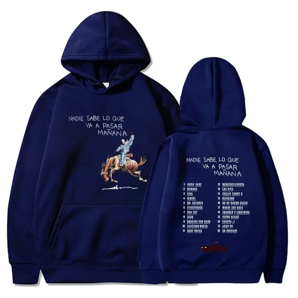 Bad Bunny Neues Album Nadie Sabe Lo Que Va Pasar Manana Sweatshirts Street Hoodies Kleidung Lässige Pullover 90er Bad Bunny Hoodie