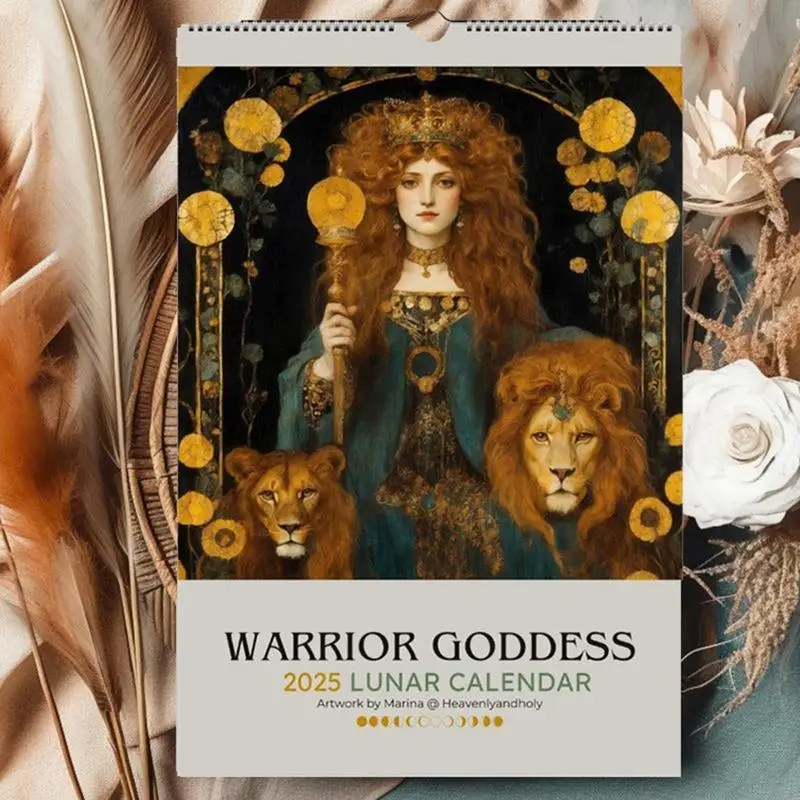 Warrior Goddess 2025 Moon Phase Calendar 2025 Warrior Goddess Lunar Calendar Home Ornaments Wall Calendar Room Decor