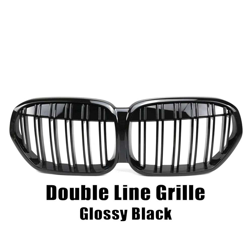 Xvip Carbon Fiber Look Double Line Style Front Race Grills Voor Bmw X1 F48 Lci 2020-2022 Alle Zwarte Diamanten Stijl Bovenste Roosters