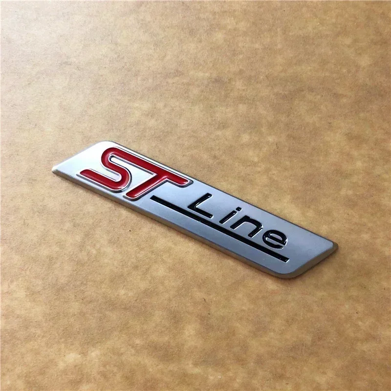 1pcs 3D Metal STLine ST line logo Rear Car Emblem Badge Chrome Sticker decoration Auto accessories Styling