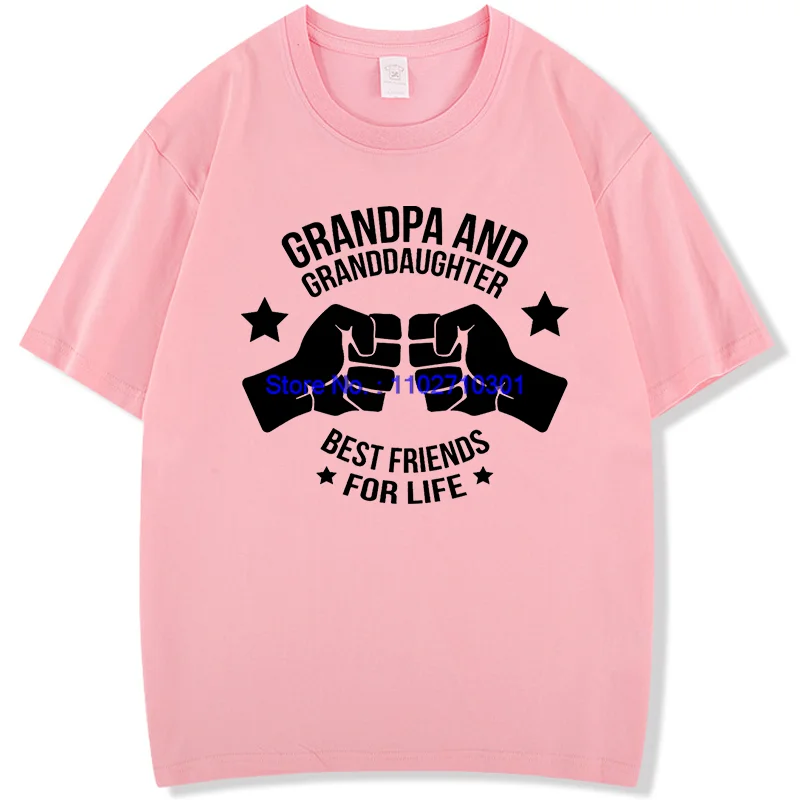 قمصان جديدة غير رسمية وتي شيرت الجد والحفيدة أفضل أصدقاء مدى الحياة موضة الجرافيك تي شيرت للجنسين القطن تي شيرت