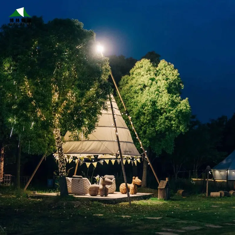 

Internet celebrity camp bamboo lantern tent outdoor scenic B & B open-air dining bar pyramid cone canopy tent