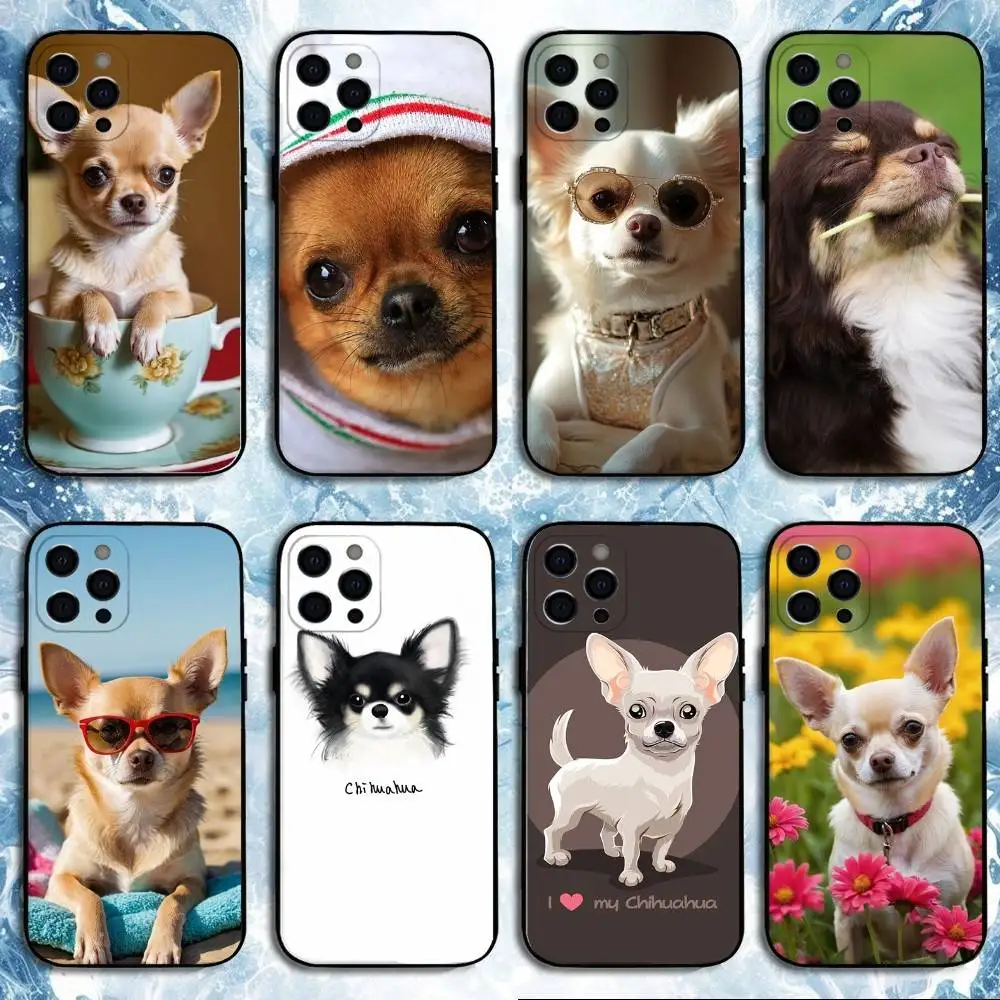 

I Love My Chihuahua Dog Pug Phone Case For iPhone 16,15,14,13,12,11 Plus,Pro Max, Soft Silicone Black Cover
