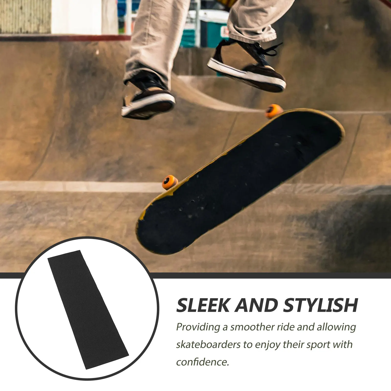 Wear-Resistant Skateboard Sandpaper Grip Tape Self-Adhesive Cuttable Professional Grade Anti-Slip Sticker for Scooters