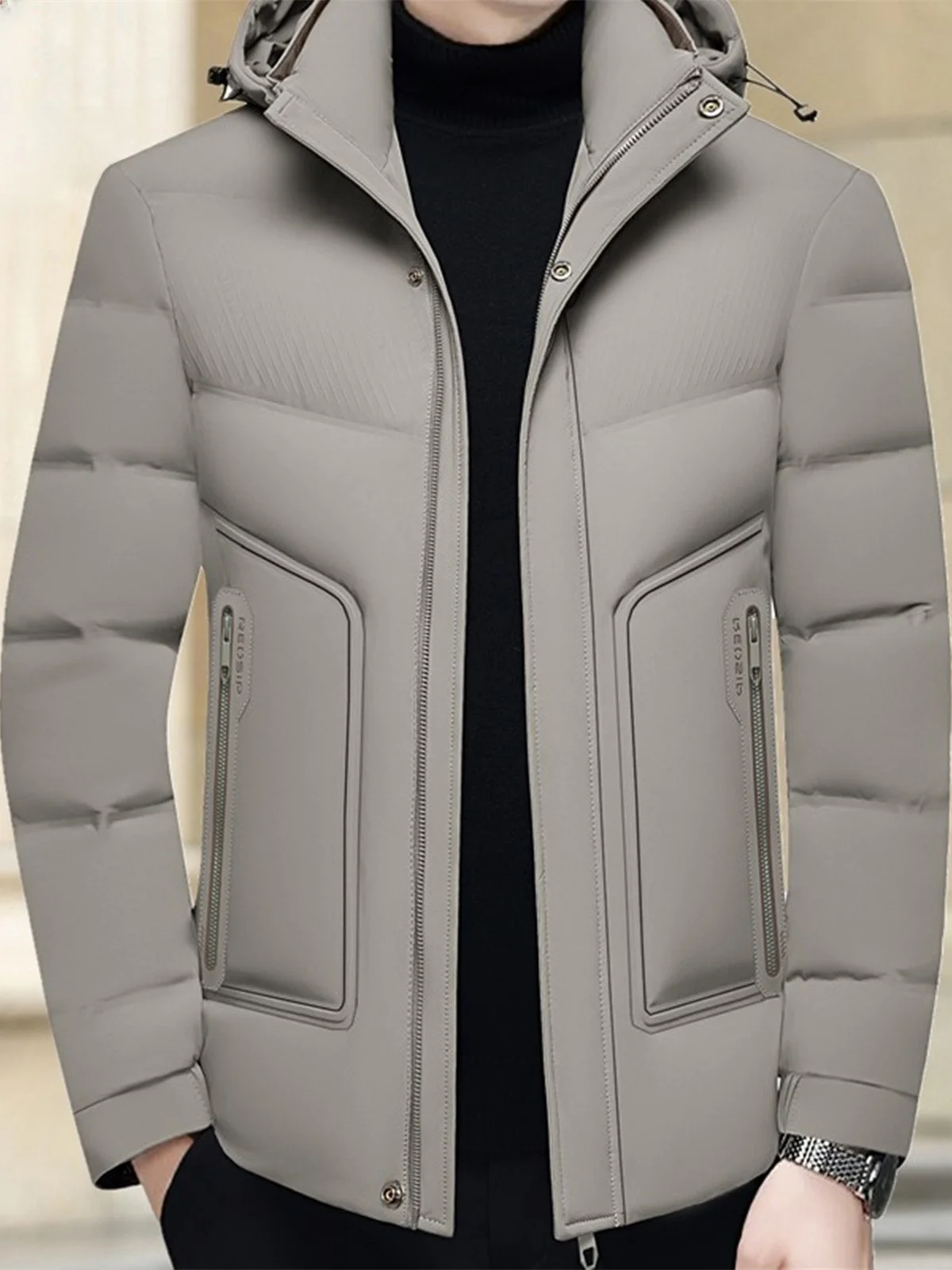 

Pierre Cardin Men's Thiened down Jaet Autumn Winter New Sle Casual White Du Feather Tee-Proof Outerwear Coat