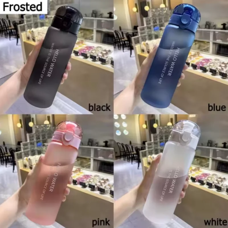 زجاجة مياه رياضية شفافة 780 مل محمولة لصالة الألعاب الرياضية والسفر زجاجة شرب شفافة مانعة للتسرب زجاجة بلوري