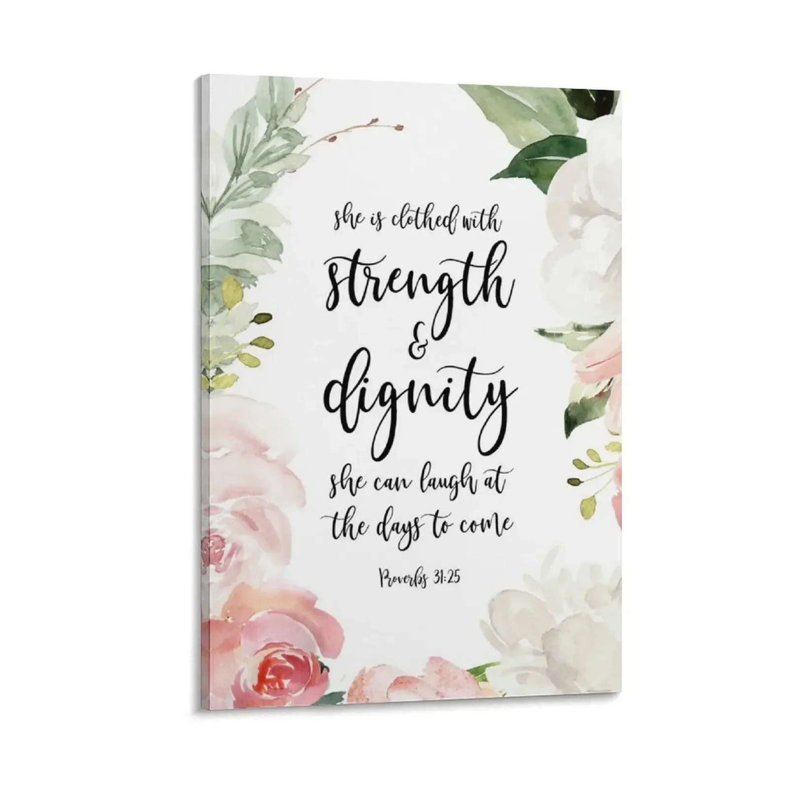 

Proverbs 31:25 Strength and Dignity Bible Verse Canvas Painting room decors aesthetic posters anime Paintings for bedroom