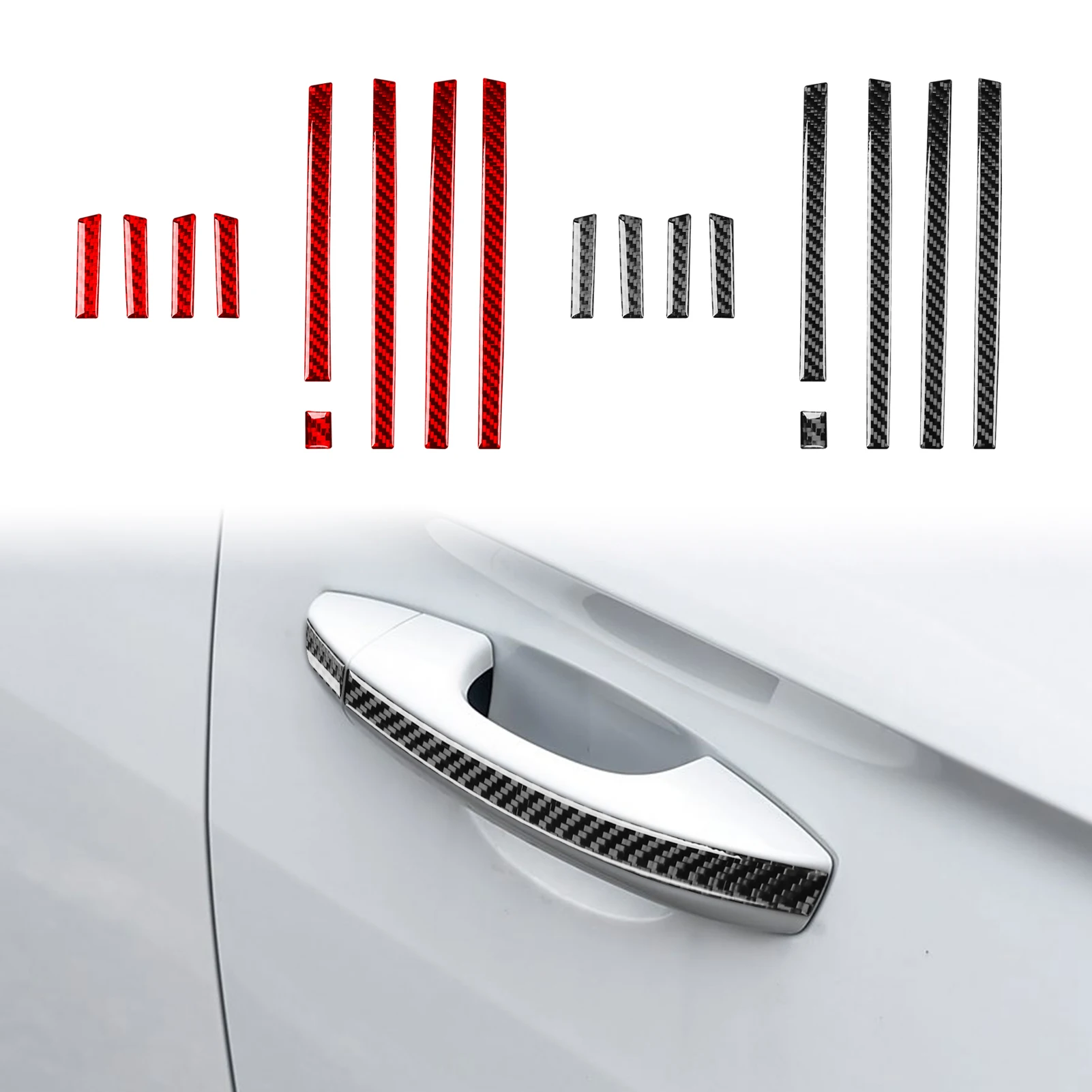 For Geely Emgrand 4th 2022—2025 Real Carbon Fiber Sticker Car Outer Door Strips Cover Trim Decorative Accessories