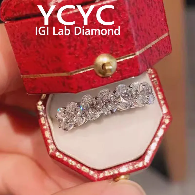 Real Platinum Pt950 RING Factory sell Ring Oval cut IGI Lab Grown Diamond Rings for Women Fine Jewelry ﻿jewelry wholesale ﻿