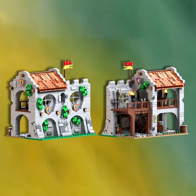 

868PCS European Medieval Street View Lion Knights' Castle Archer's Rest model DIY creative ideas child Toy Gift blocks MOC-10305