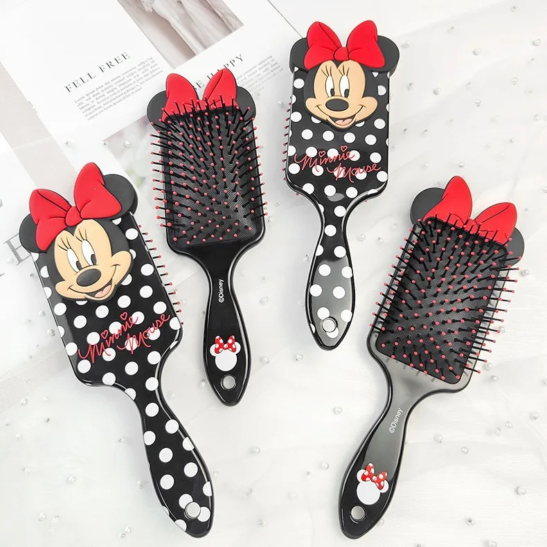 Disney Minnie Mouse Air Cushion Massage Comb Cartoon Figures Mickey Mouse Comb Hair Brush Hairdressing Tool Kid Portable folding