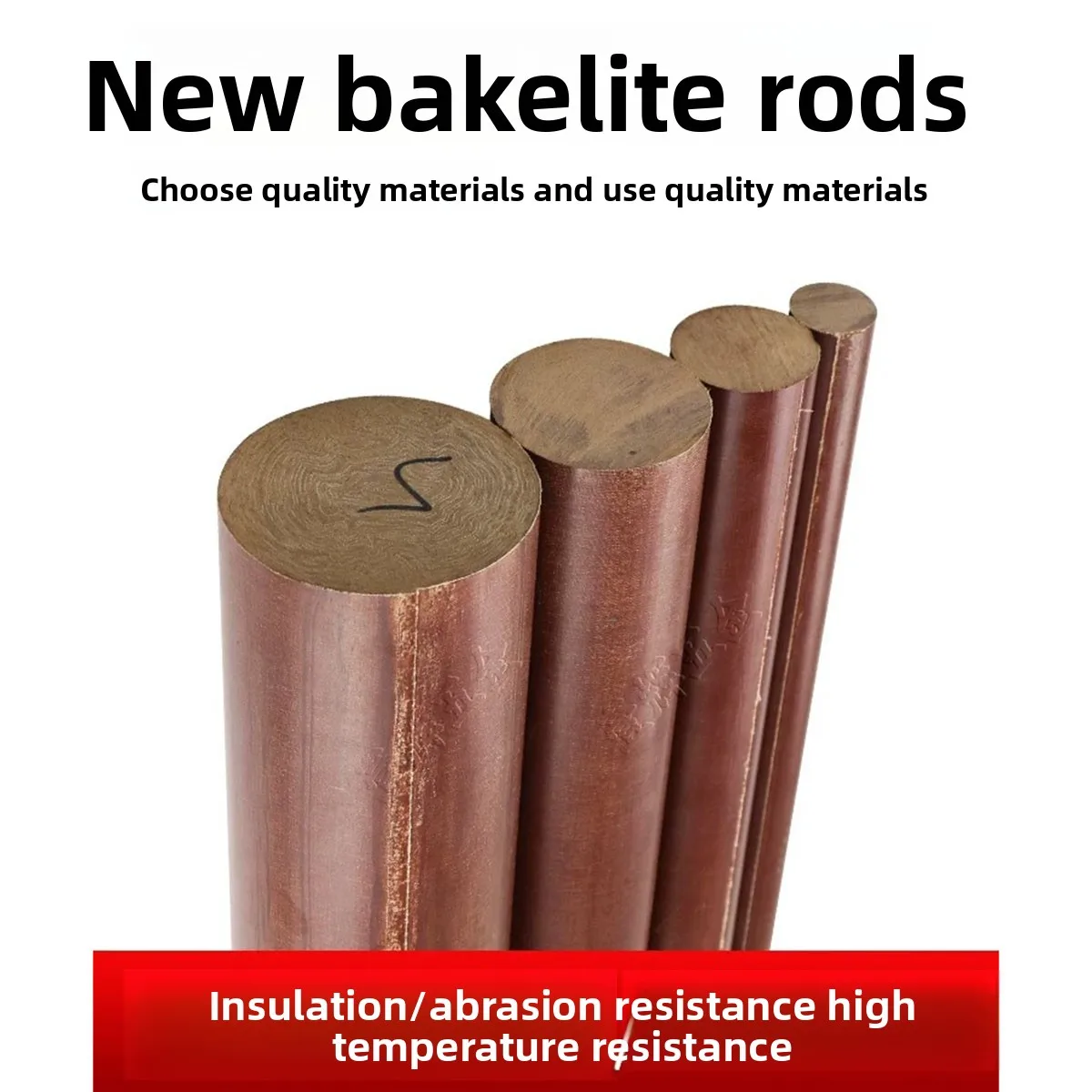 High Temperature Resistant Phenolic Resin Laminated Cloth Rod Solid Insulating Electric Wood Rod for MachiniRound Bakelite Rod