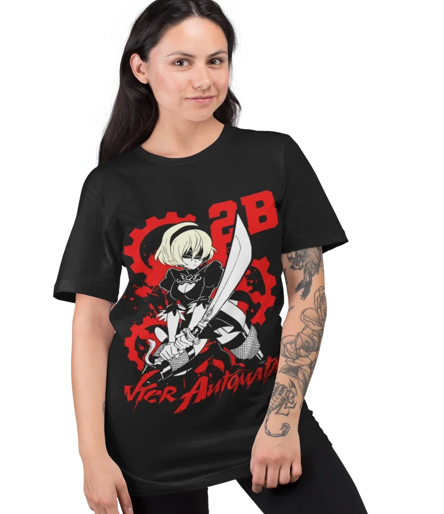 T-shirt unisexe Nier AutomMi2B YoRHa, graphique Cyber Waifu scopique, fille, nouveau