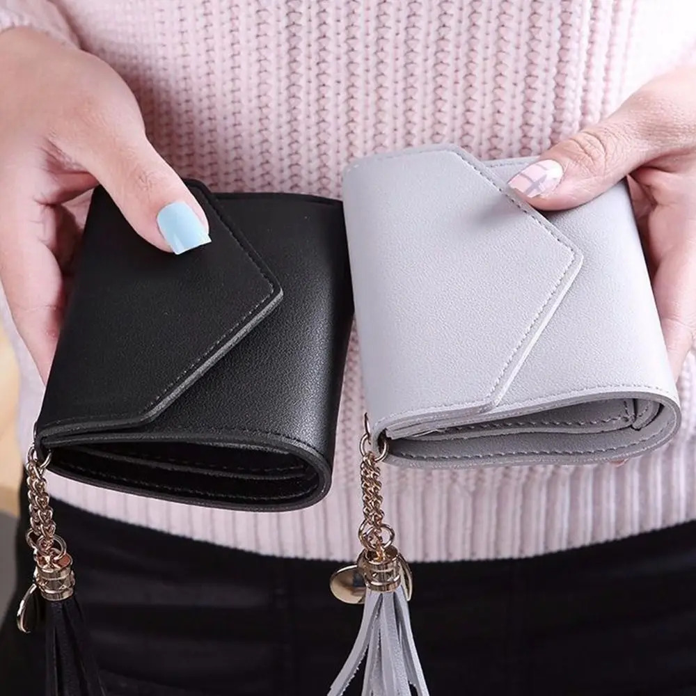 Foldable Portable Lady Coin Purses Panelled Wallets Women's Wallet Zipper Purse Short Wallet PU Leather Purses