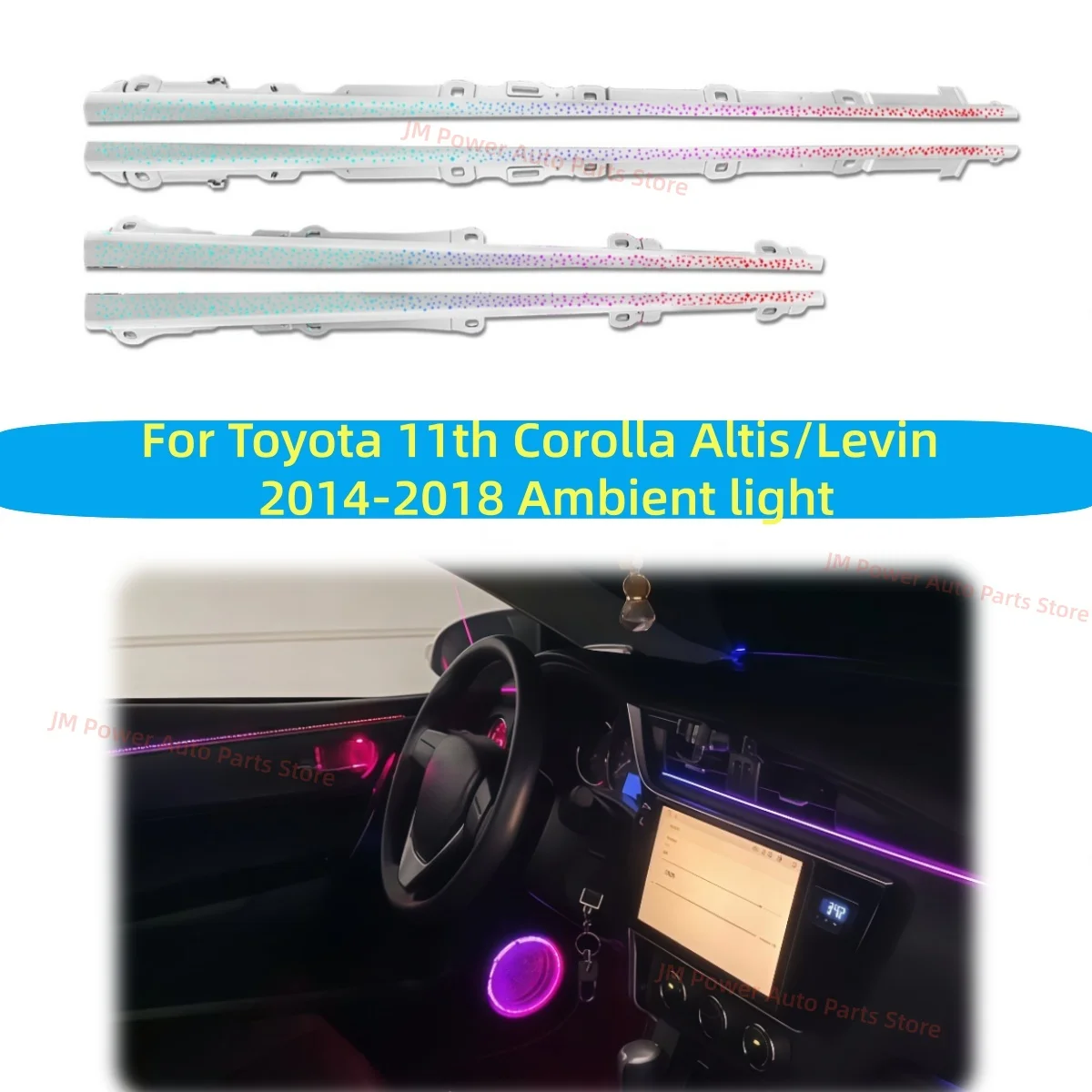 For Toyota 11th Corolla Altis/Levin 2014-2018 LED Ambient light Car interior lighting upgrade Starry sky panel Atmosphere Lamp