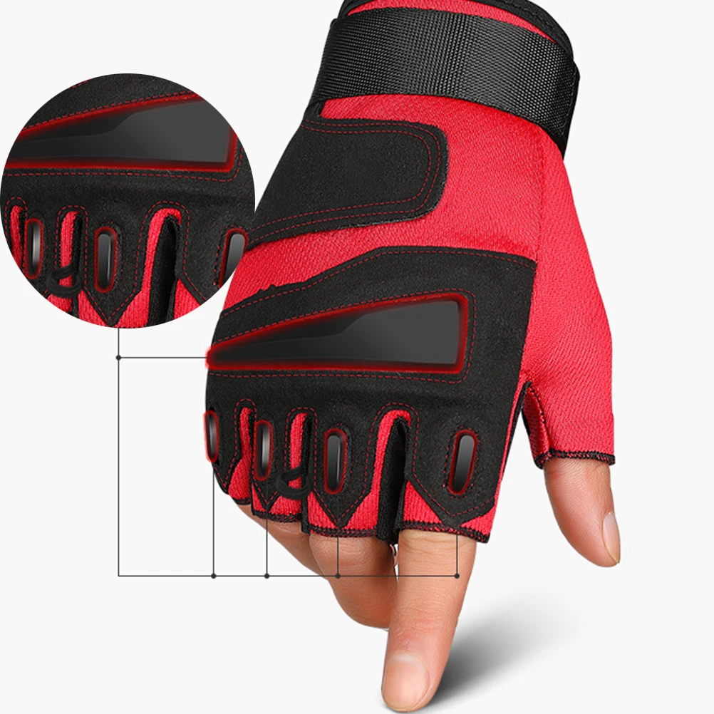 

1 Pair Durable HalfFinger Gloves For Riding And Fitness With NonTight Elastic Cloth Material And Thickened Palms Black Size Xl
