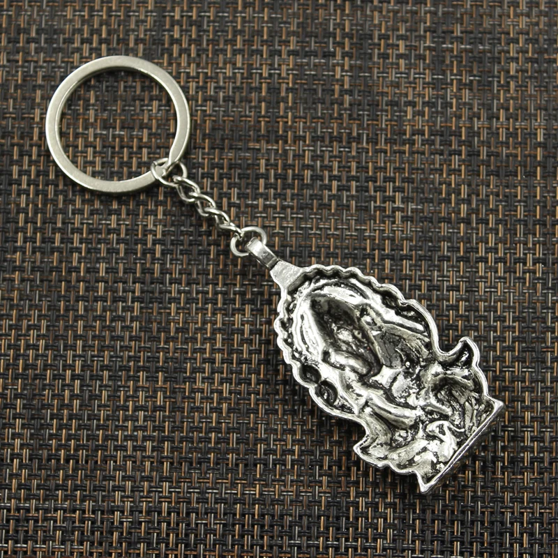 Chaveiro de metal com Buda e Elefante Pingente, Jóias Antigas, Bronze e Cor Prata, Pingente na moda, 30mm, 62x32mm