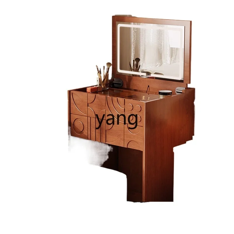 

Yjq medieval all-solid wood small apartment dresser chest integrated bedroom mini storage makeup table