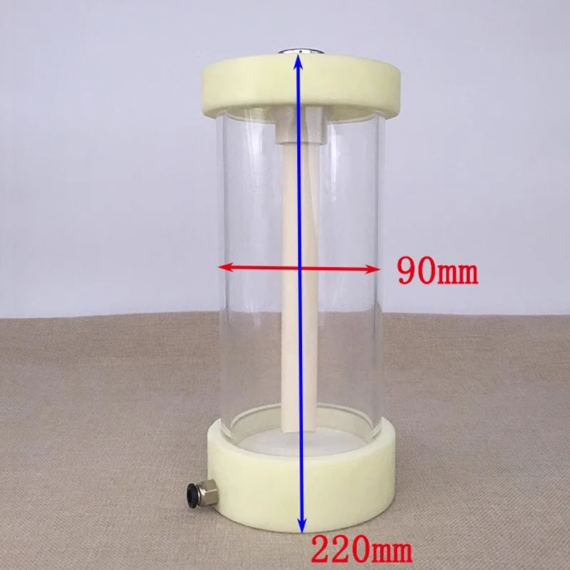 Powder coating hopper experiment small powder cup plexiglass with fluidizing plate and powder pump