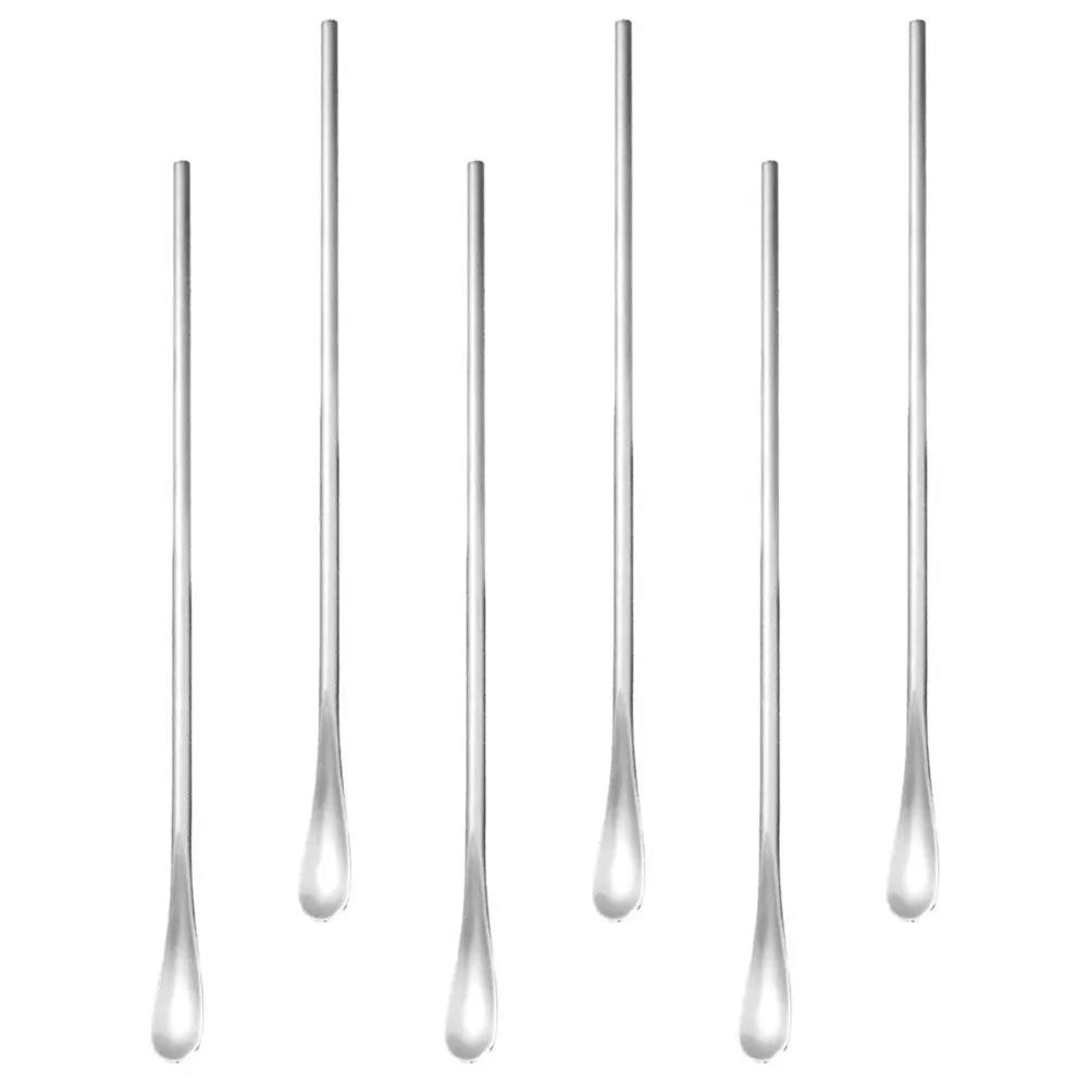 

6pcs Stainless Steel Coffee Spoons Long Handle Mixing Spoons For Tea Ice Cream Cake Dessert Stirring Spoon Kitchen Bar