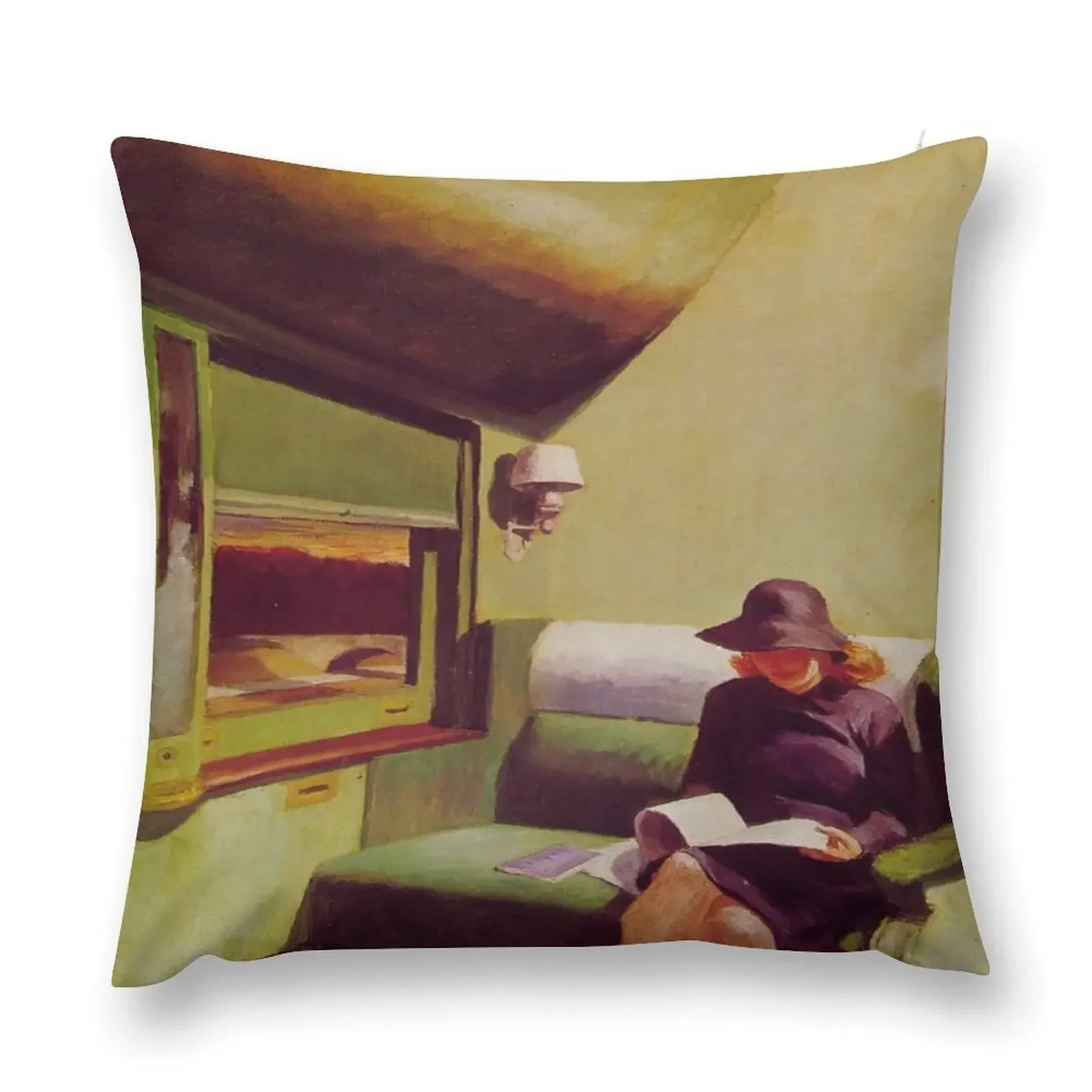 

Compartment Car by Edward Hopper - Edward Hopper Compartment Car Throw Pillow autumn decoration pillow