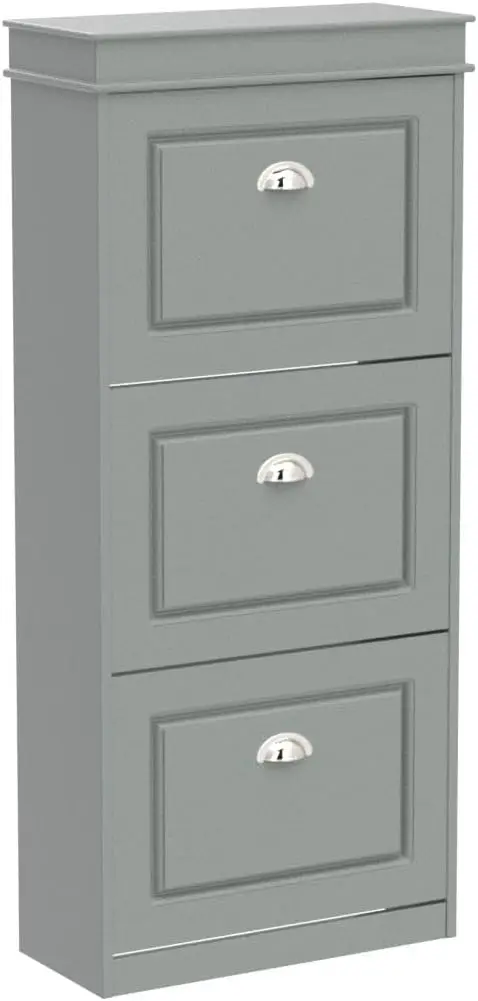 Haotian FSR94-HG, Grey Shoe Storage Cabinet with 3 Flip Drawers, Freestanding Shoe Rack, Shoe Storage Cupboard Organizer(9.4" D