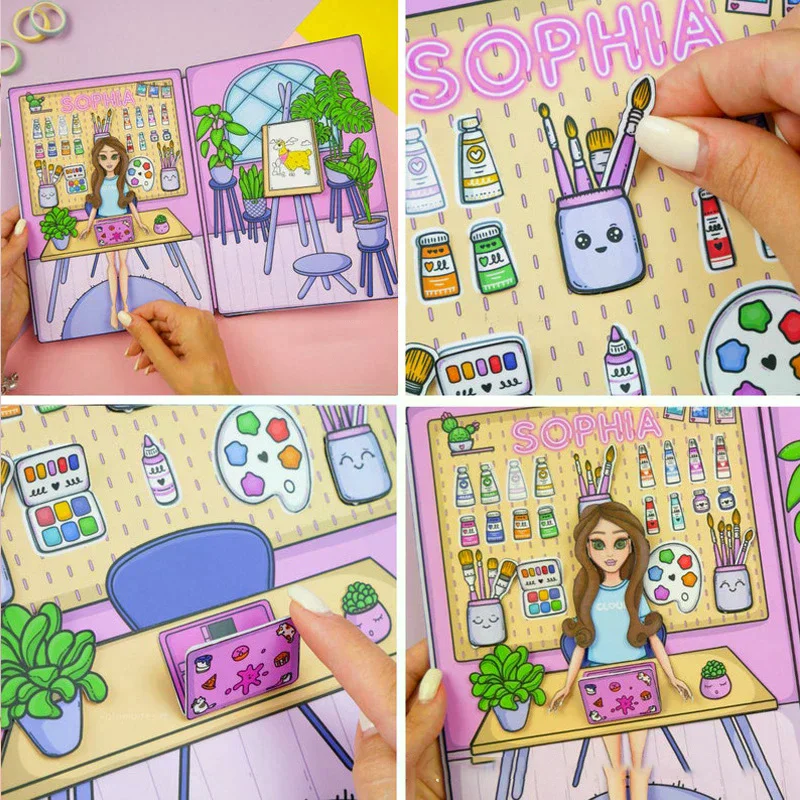 

/Cna/Quiet Book Girl Dress Up Sticker Handmade DIY Puzzle Toys Squeeze Book Toy Material Pack For Children Gifts Cute