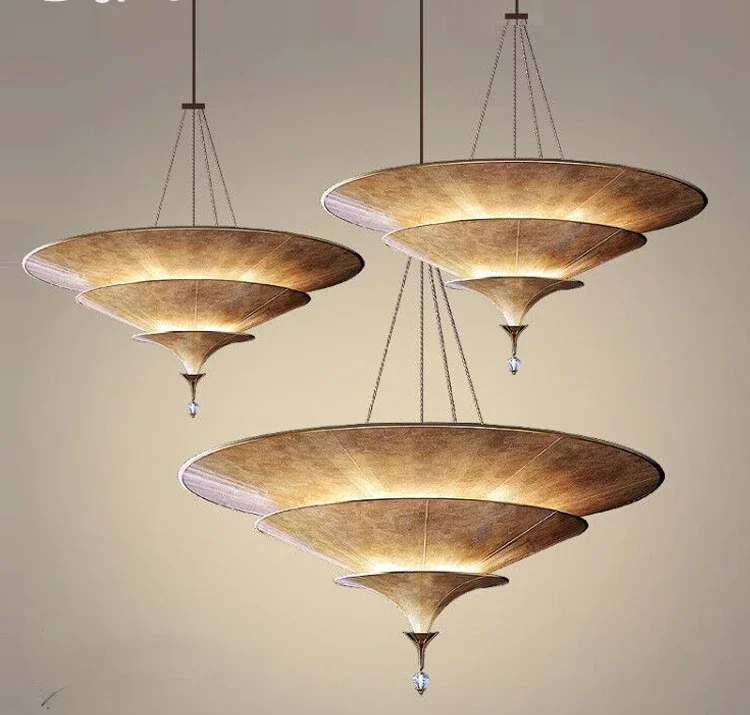 Chandelier umbrella lamp wabi-sabi wind modeling lamp new Chinese empty hall staircase chandelierлюстра подвесная 펜던트조명 ثريا سقف