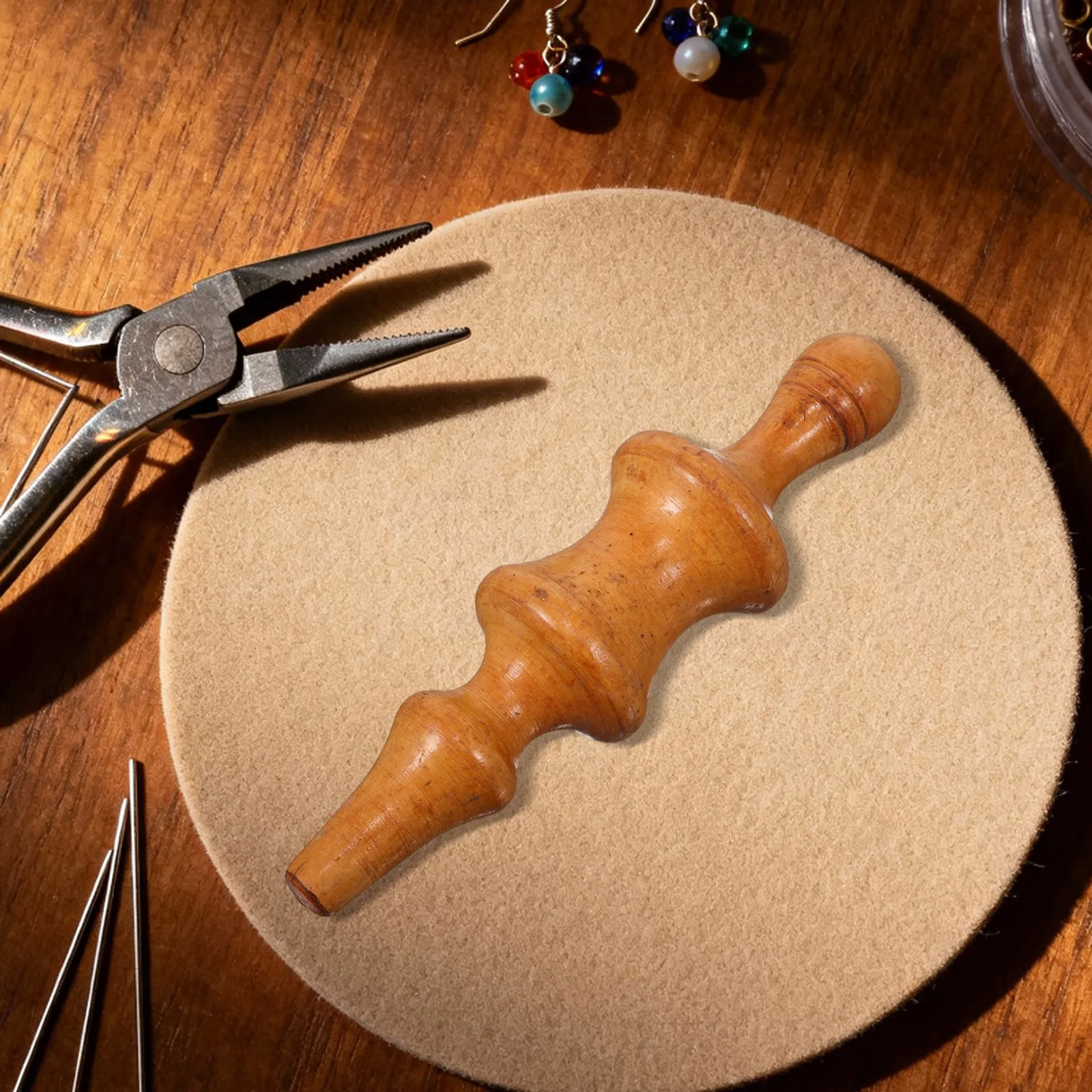 

Jewelry Chain Polishing Tool Wood Mandrel 7.47x1.97x1.97in Ergonomic Handle for Necklace Bracelet Forging Finishing Chain