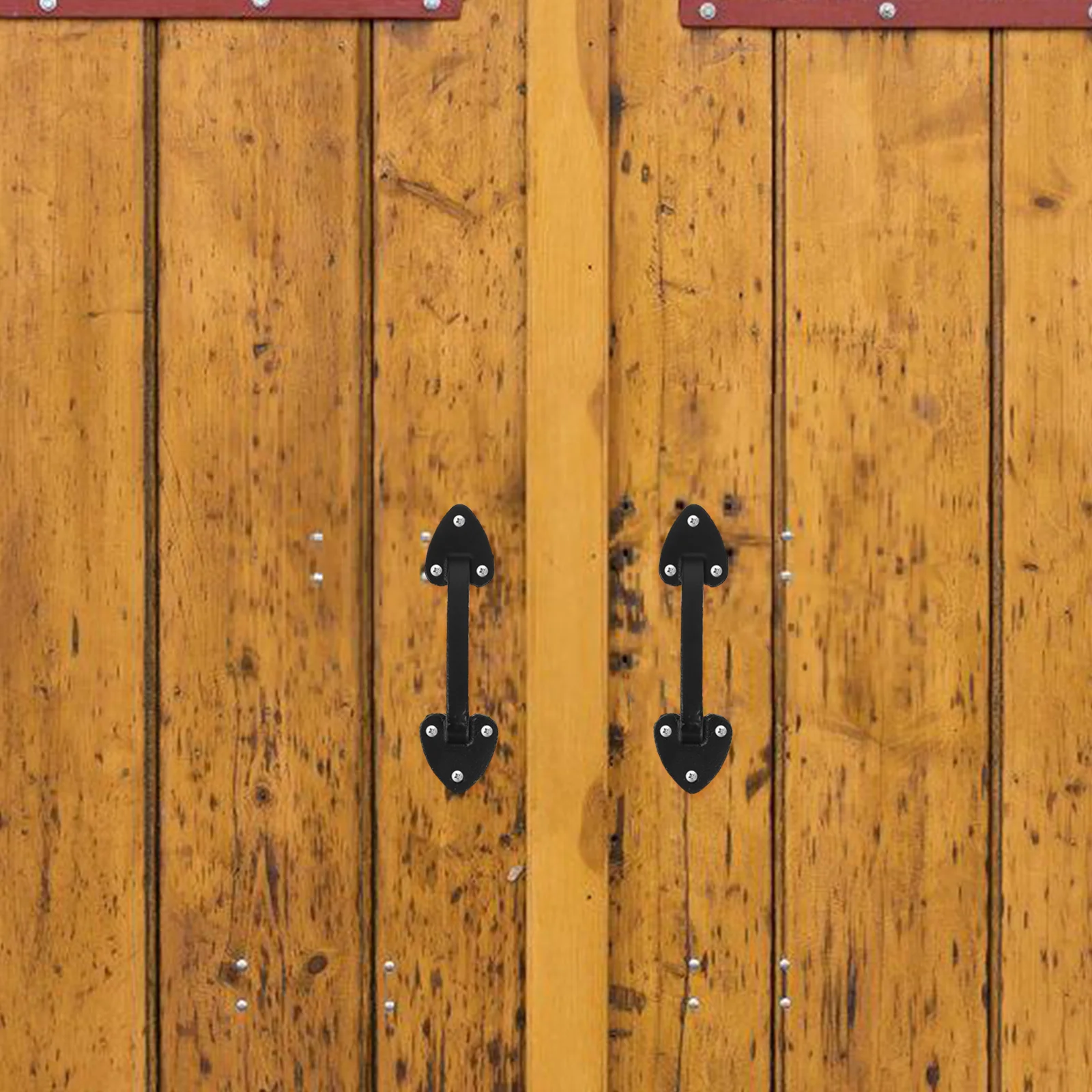

2 Pcs Black Cast Iron Door H les for Barn Garage Wooden Doors Durable Hardware Shed Gate Pull Outdoor Decorative