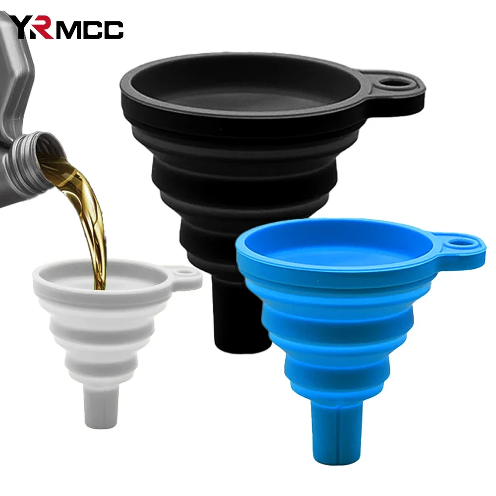 Universal Engine Funnel Car Oil Fuel Filling Tools Silicone Engine Funnel Foldable Portable Truck Oiling Tools Car Accessories