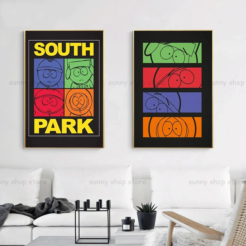 South Cartoon Parkes Classic Movie Posters Canvas Painting Print HD Wall Art Pictures Room Bar Cafe Decor Kawaii Room Decoration