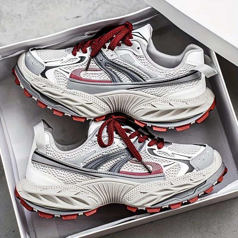 Atmungsaktive Herren-Sneaker mit dicker Sohle, Chunky-Style, Ah Gan Herrenschuhe, lässige, höhenverstellbare, beliebte Turnschuhe – Detail 4