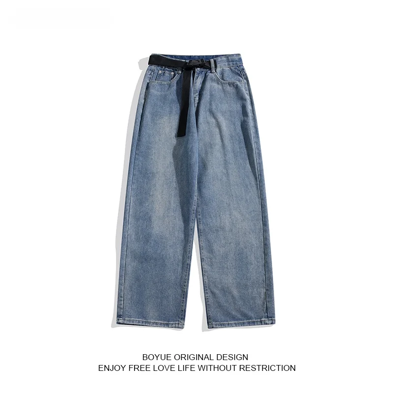 

Мужские джинсы Boyue в полный рост, повседневные прямые брюки, молодежные износостойкие длинные штаны, осенняя мода