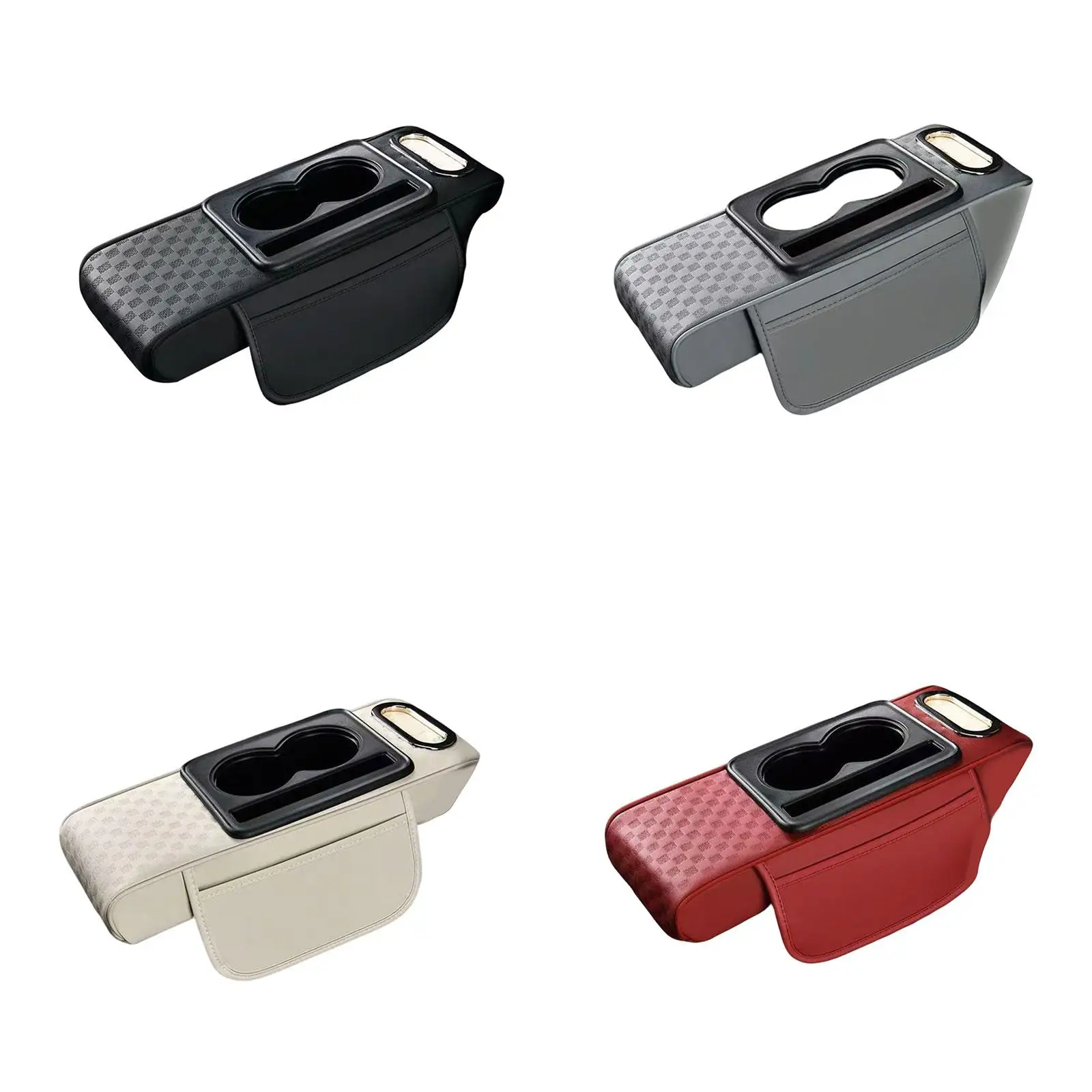 Multifunctional Auto Armrest Cushion Faux Leather Console Cover Tissue Storage Bag Organizer for Car Seat Comfort