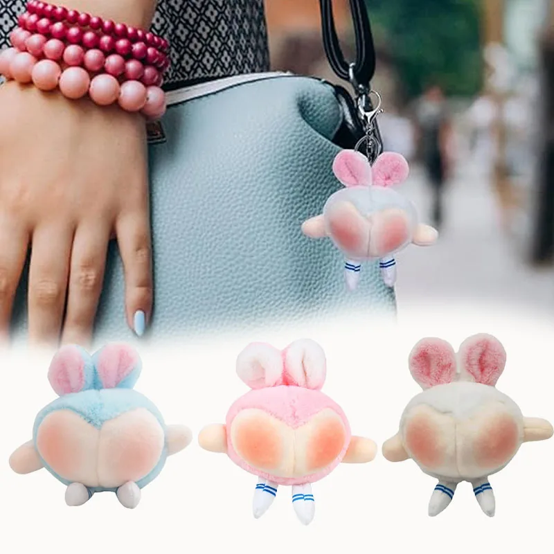 

1-20PCS Creative Rabbit Easter Plush Hanging Pendant Ugly Cute Butt Bunny Doll Toy Ornament Playful Novelty Gift