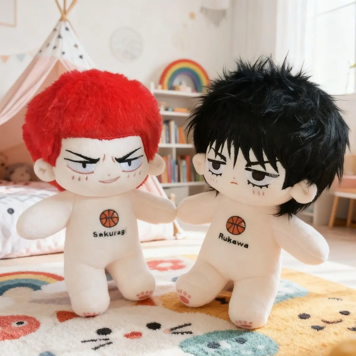20cm Anime THE FIRST SLAM DUNK Rukawa Kaede Sakuragi Hanamichi Figure Cosplay Doll Plushie Toys Soft Stuffed Cartoon Gifts
