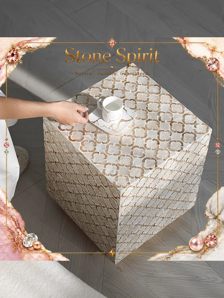 European Style Light luxury Advanced Creativity Shell Of Sea Tea Table Living Room Sofa Exquisite Decoration Small Side Table