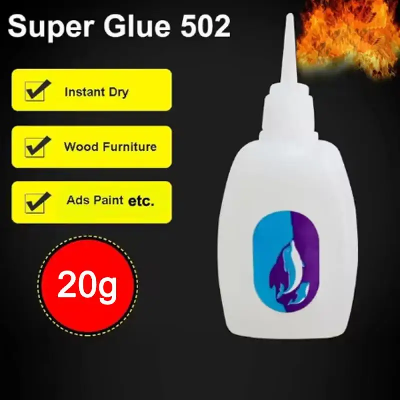 20g Glue Super Liquid Glue 502 Instant Quick-drying Adhesive Strong Glue For Metal Glass Ceramic Stone Wood Leather Plastic etc