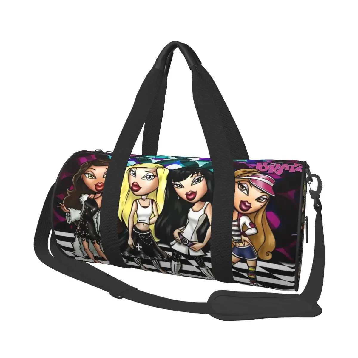 Bratz Glitter Sparkle Gym Bag Weekend Sports Bags Gym Accessories Travel Pattern Handbag Retro Fitness Bag For Male Female