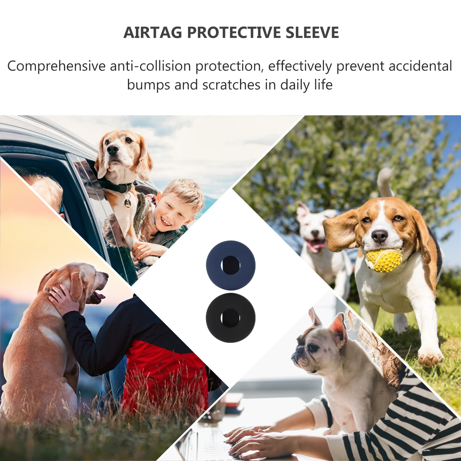 

2Pcs Tracker Case Portable Shockproof Silicone Protective Cover For Key Bag Luggage Pet Collar Gift Sleeve Easy Clean
