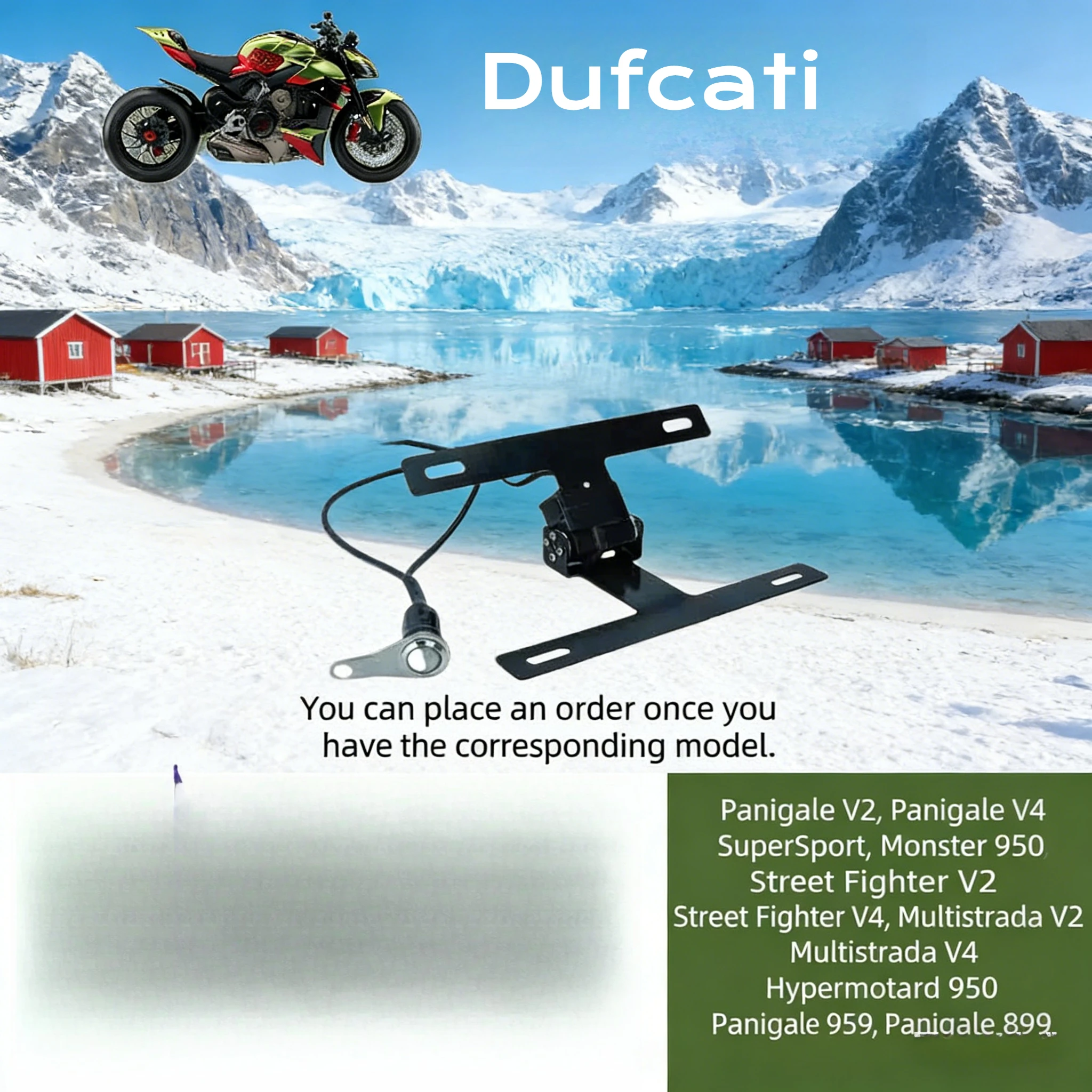 

Регулируемая рамка для номерного знака с автоматическим откидыванием для Ducati Panigale V4/V2, Multistrada V2/V4, Desert X, Streetfighter V4/V2 — улучшенная версия