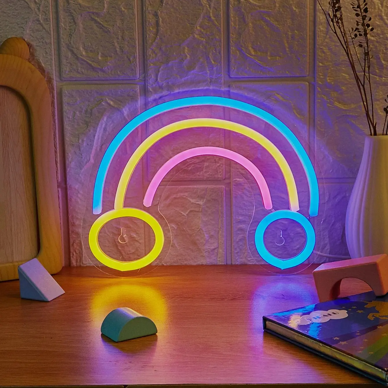 

Светодиодная неоновая вывеска Chi-buy LED Neon Rainbow с питанием от USB, ночник, подходит для спальни, свадьбы, Хэллоуина, Дня благодарения, Рождества