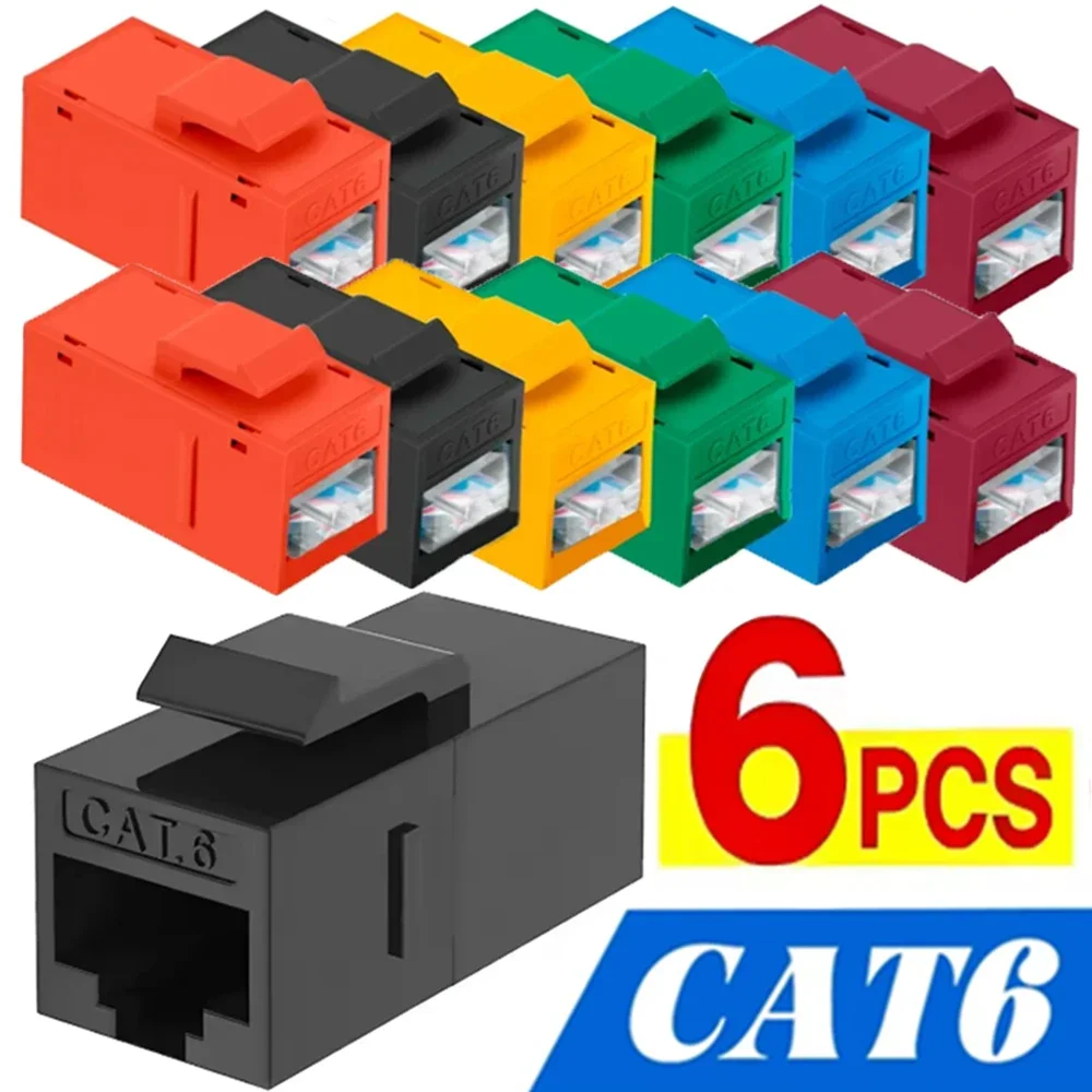 Colorful Network Straight-through Connector for RJ45 CAT6 Keystone Coupler Female To Female Insert Inline Coupler CAT6 Keystone